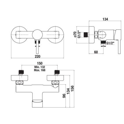 JIKA H3312F70044001 - Shower tap MIO shiny chrome