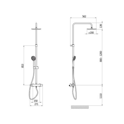 JIKA H3337170045711 - Shower set with thermostatic tap MIO shiny chrome
