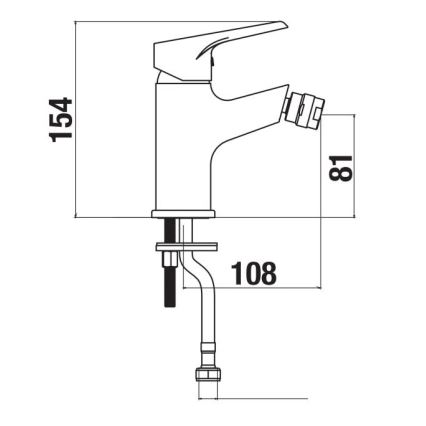JIKA H3411W10041101 - Bidet tap CUBE 15,4 cm shiny chrome