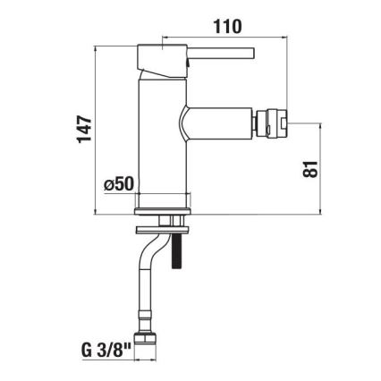 JIKA H3412F17161101 - Bidet tap MIO 14,7 cm matte black