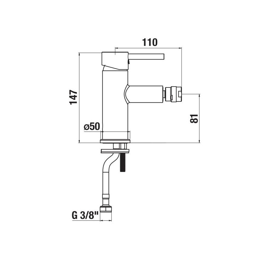 JIKA H3412F17161101 - Bidet tap MIO 14,7 cm matte black