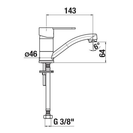 JIKA H3511Z10042201 - Sink tap LYRA 14,3 cm shiny chrome