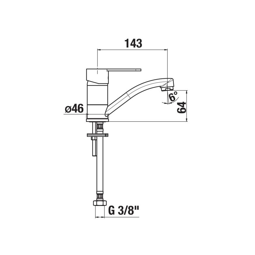 JIKA H3511Z10042201 - Sink tap LYRA 14,3 cm shiny chrome