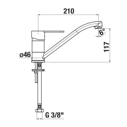 JIKA H3511Z10042301 - Sink tap LYRA 21 cm shiny chrome