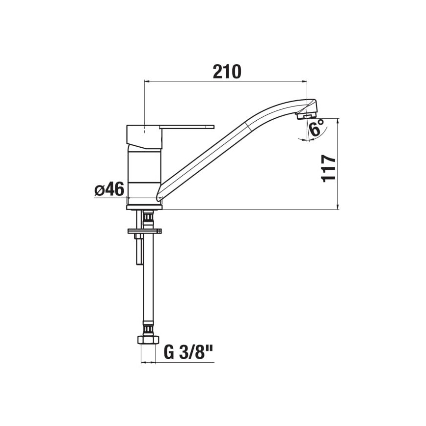 JIKA H3511Z10042301 - Sink tap LYRA 21 cm shiny chrome