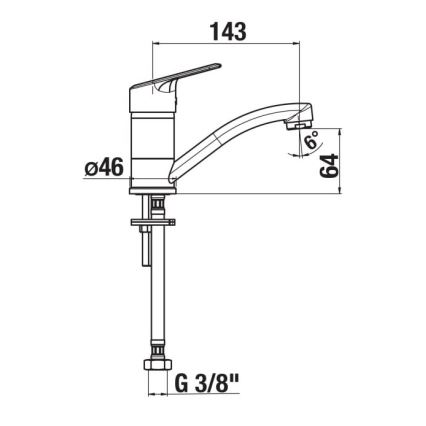 JIKA H3512E10042201 - Sink tap LYRA 14,3 cm shiny chrome