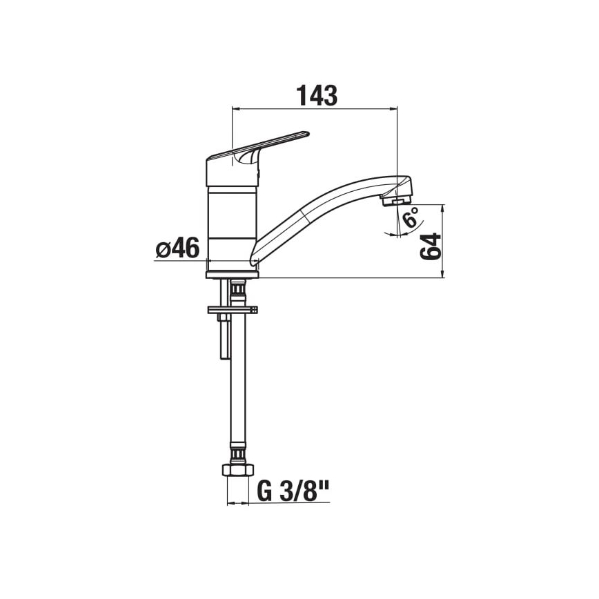 JIKA H3512E10042201 - Sink tap LYRA 14,3 cm shiny chrome