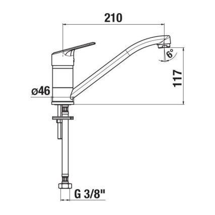 JIKA H3512E10042301 - Sink tap LYRA 21 cm shiny chrome