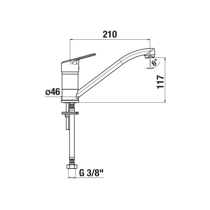 JIKA H3512E10042301 - Sink tap LYRA 21 cm shiny chrome
