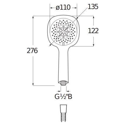 JIKA H3611X20044711 - CUBITO Hand Shower, Polished Chrome