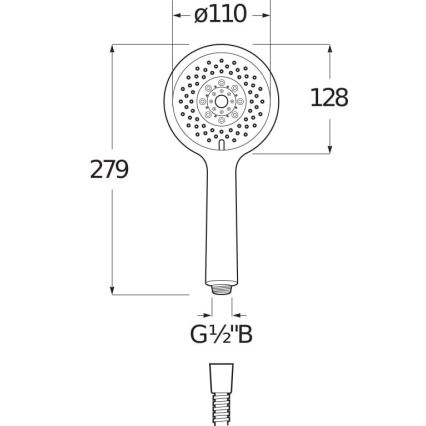 JIKA H3611X20044711 - Handheld shower CUBITO shiny chrome