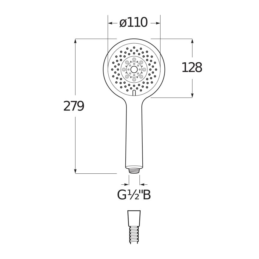 JIKA H3611X20044711 - Handheld shower CUBITO shiny chrome