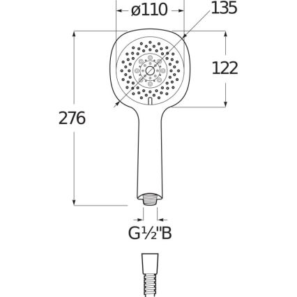 JIKA H3611X30044711 - Handheld shower CUBITO shiny chrome