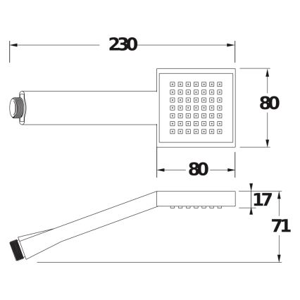 JIKA H3614200040411 - CUBITO Hand Shower, Polished Chrome