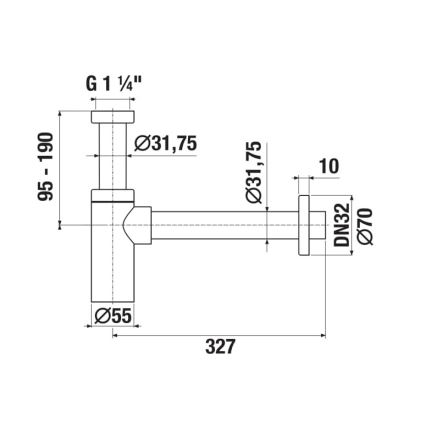 JIKA H3741R00040001 - RIO Round Basin Trap, Polished Chrome