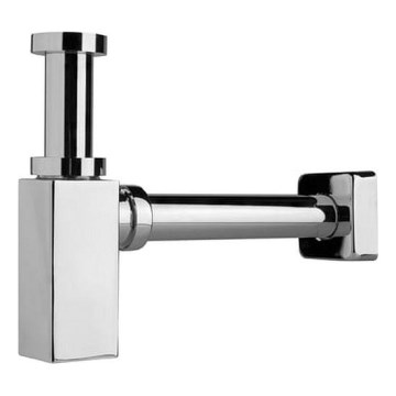 JIKA H3747300040001 - Angular basin trap CUBITO shiny chrome