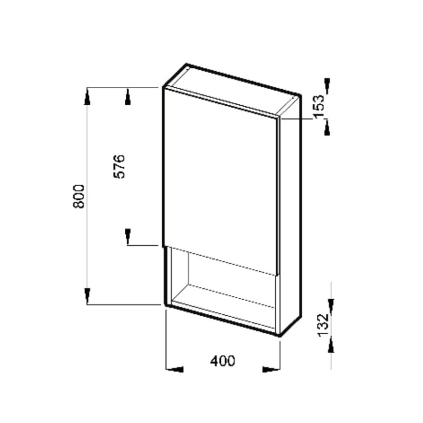 JIKA H4532210383041 - Mirror cabinet with a shelf LYRA 80x40 cm white