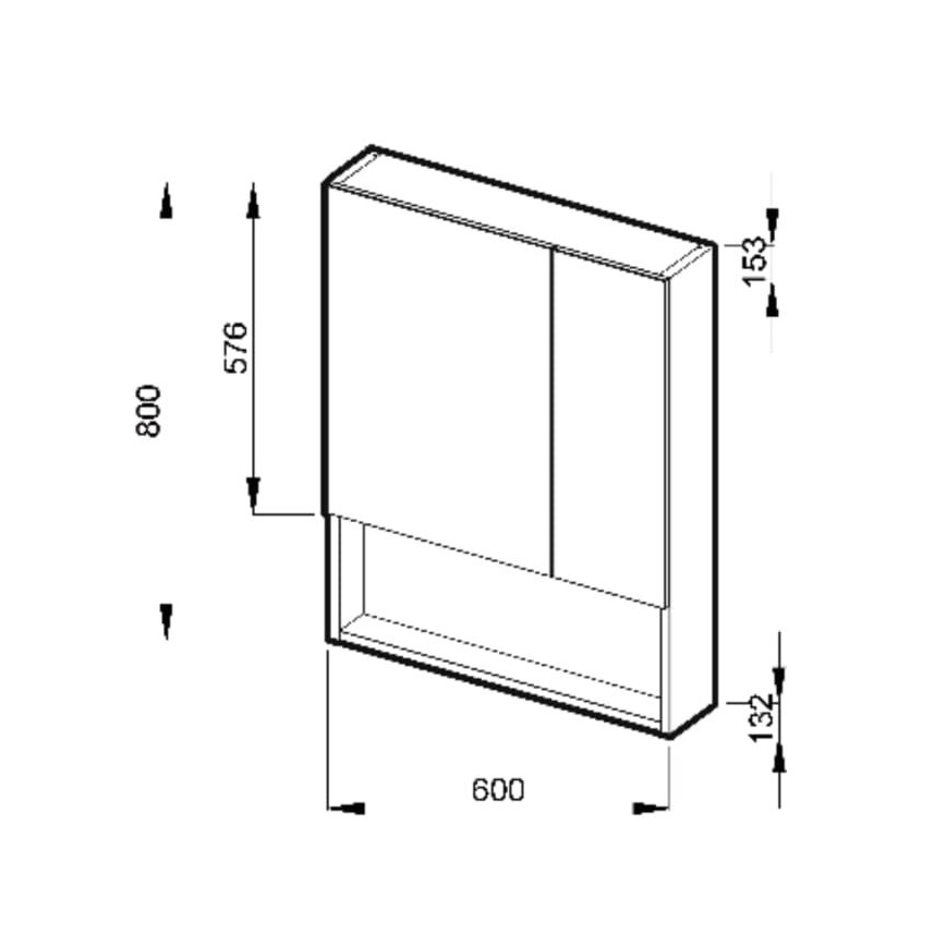 JIKA H4532410383041 - Mirror cabinet with a shelf LYRA 80x60 cm white