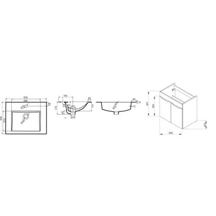 JIKA H4536011763001 - Bathroom cabinet with a basin CUBE 60,7x65 cm white