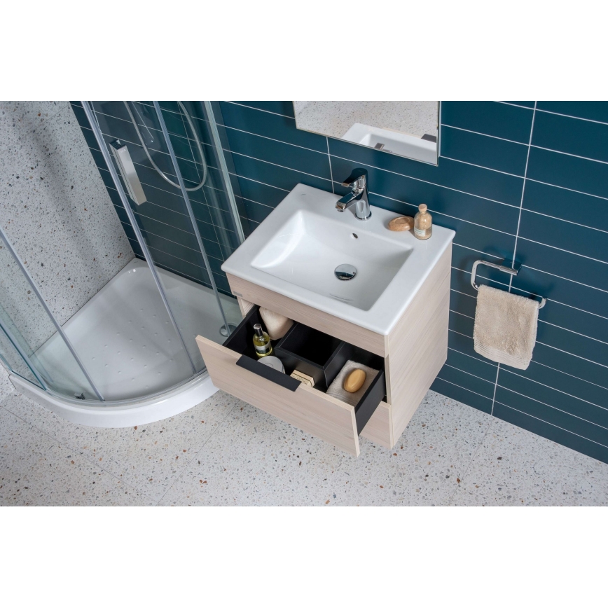 JIKA H4536021765141 - Bathroom cabinet with a basin CUBE 60,7x65 cm ash