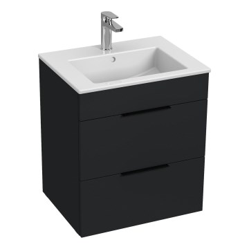 JIKA H4536121763521 - Bathroom cabinet with a basin CUBE 60,7x55 cm black