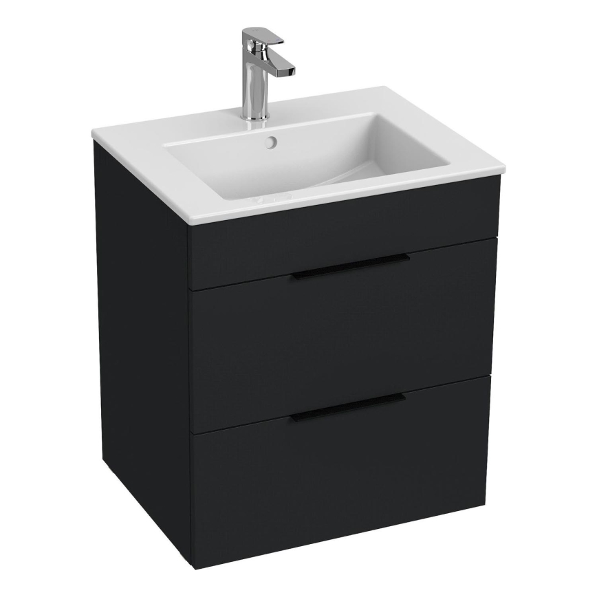 JIKA H4536121763521 - Bathroom cabinet with a basin CUBE 60,7x55 cm black