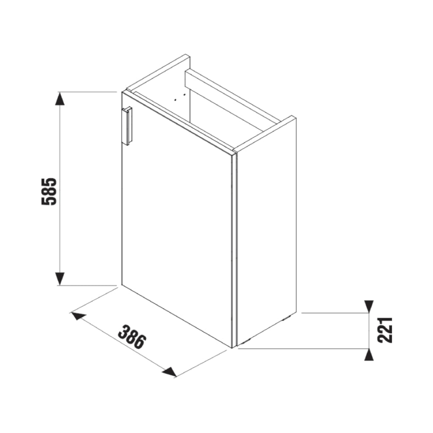 JIKA H45J5111753001 - Bathroom cabinet with a basin PETIT 58,5x38,6 cm white