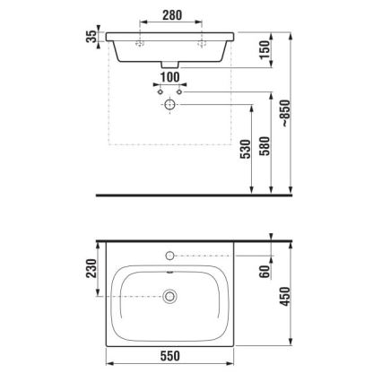 JIKA H8127127161041 - Wall-hung basin MIO 55x45 cm ceramics/matte black