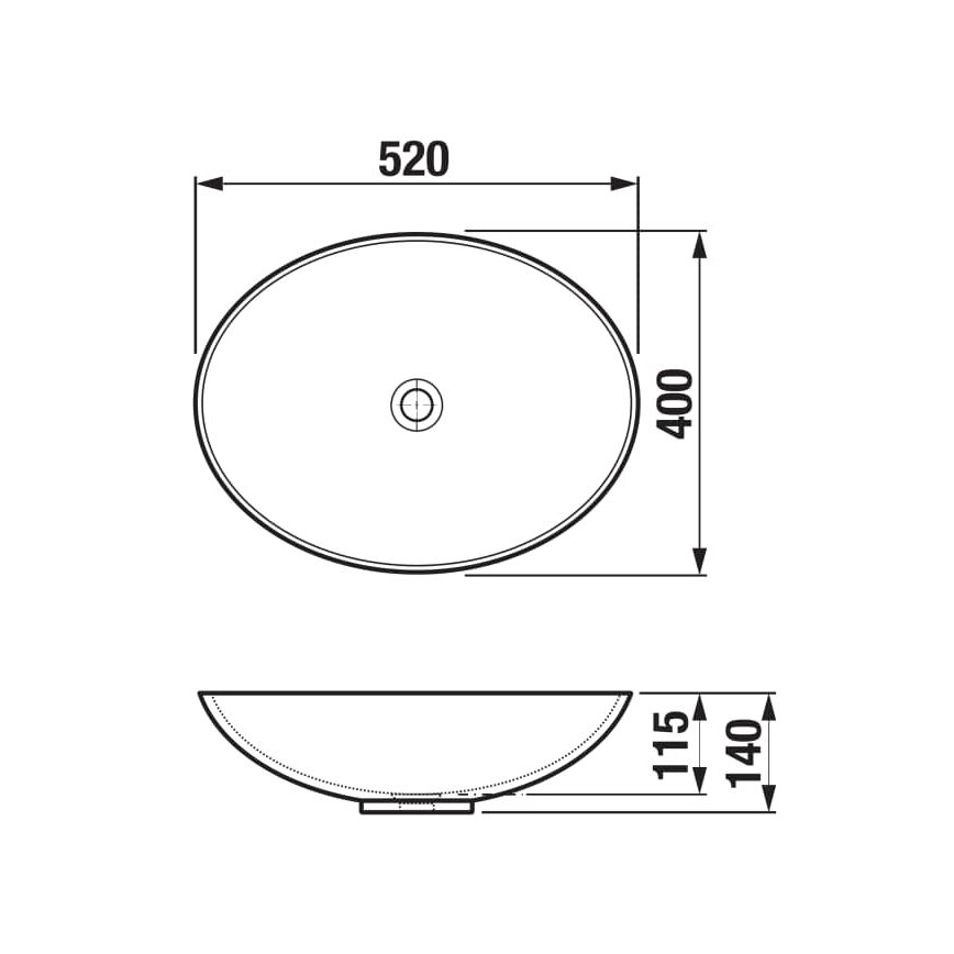 JIKA H8183640001121 - Countertop basin ASTRA 52x40 cm ceramics/white