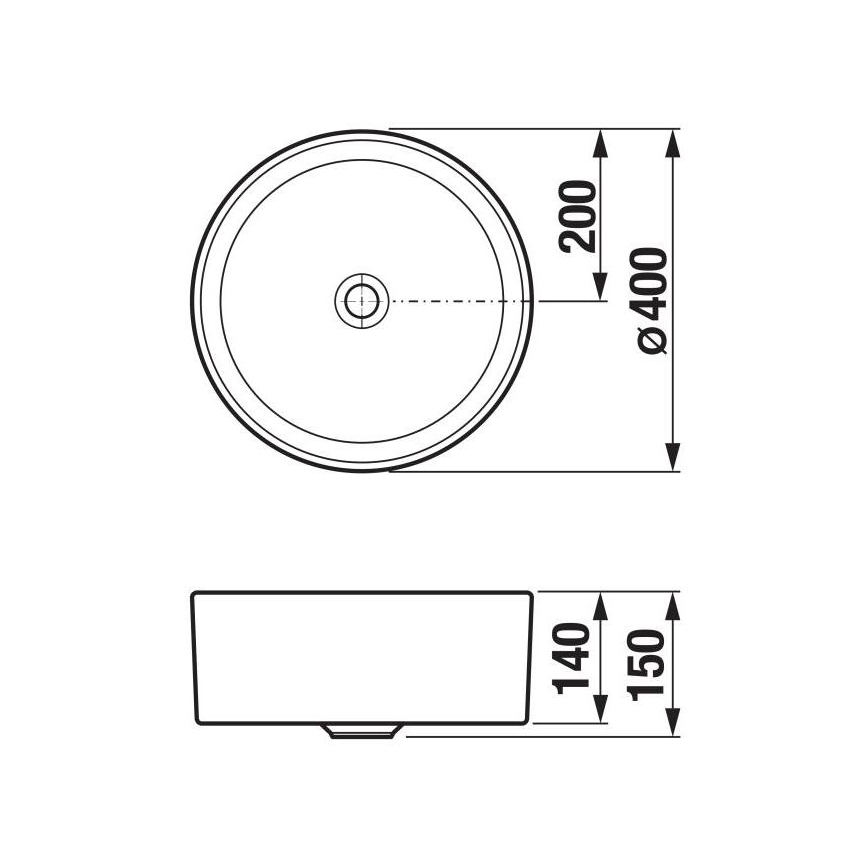 JIKA H8184200001121 - Countertop basin CUBITO d. 40 cm ceramics/white