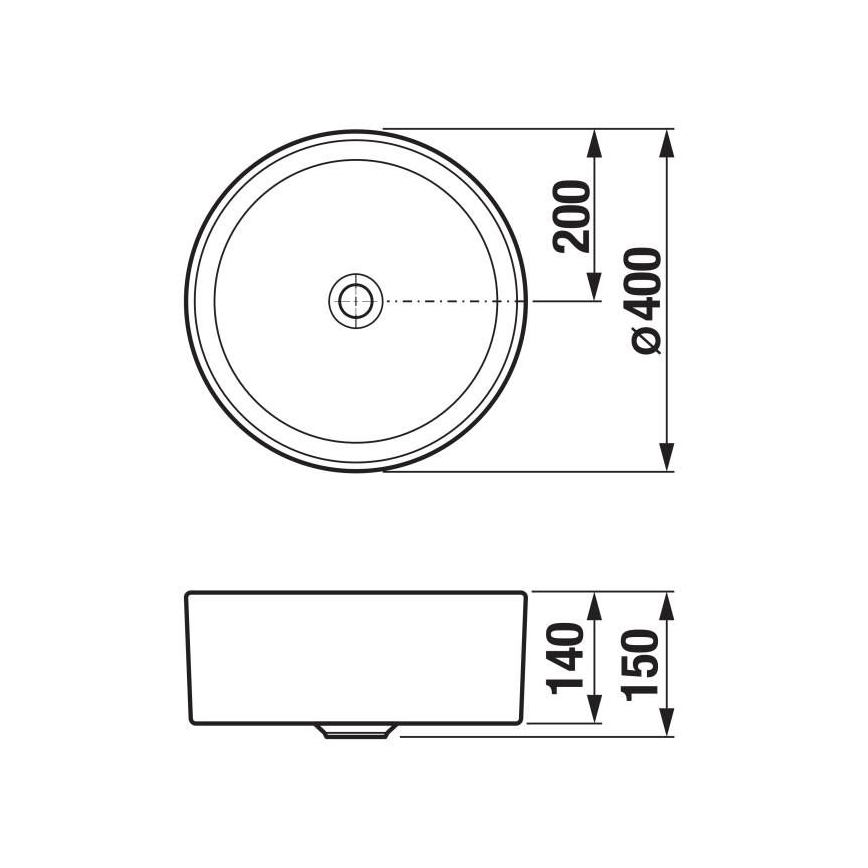 JIKA H8184207161121 - Countertop basin CUBITO d. 40 cm ceramics/matte black