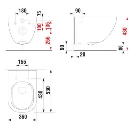JIKA H8207140000001 - Wall-hung toilet MIO ceramics/white
