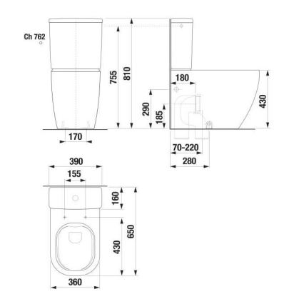 JIKA H8267160000001 - MIO toilet bowl ceramic/white