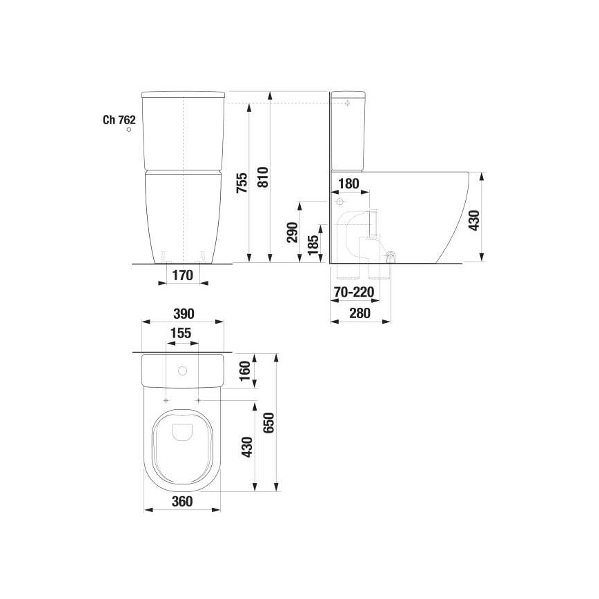 JIKA H8297120007621 - MIO Ceramic Flush Cistern/White