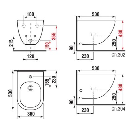 JIKA H8317120003021 - MIO wall-hung bidet, ceramic/white