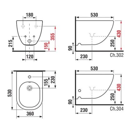 JIKA H8317121003021 - Wall-hung bidet MIO ceramic/pearl white
