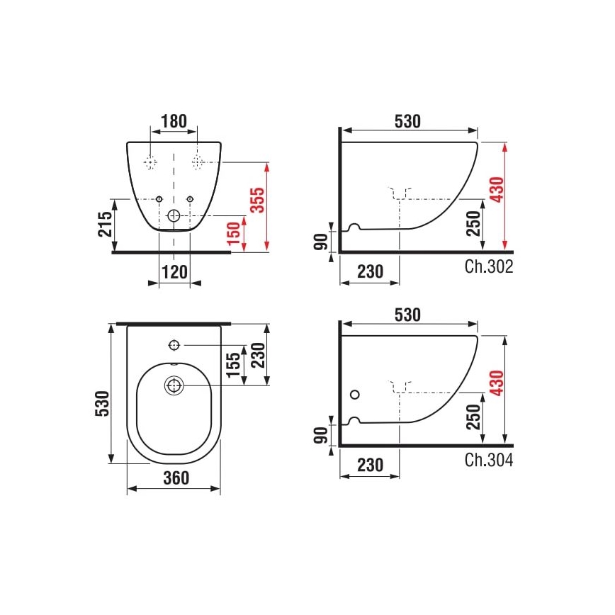 JIKA H8317121003021 - Wall-hung bidet MIO ceramic/pearl white