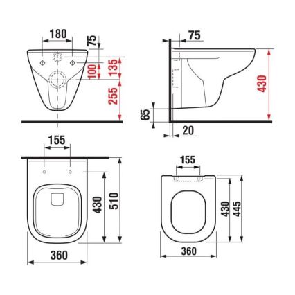 JIKA H8666140000001 - DEEP wall-hung toilet ceramic/white + DEEP SoftClose toilet seat Duroplast/white