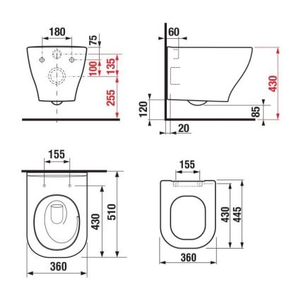 JIKA H8666180000001 - DEEP wall-hung toilet, ceramic/white + DEEP SoftClose toilet seat, Duroplast/white