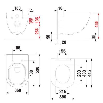 JIKA H8667140000001 - MIO wall-hung toilet, white ceramic + MIO SoftClose toilet seat, white Duroplast