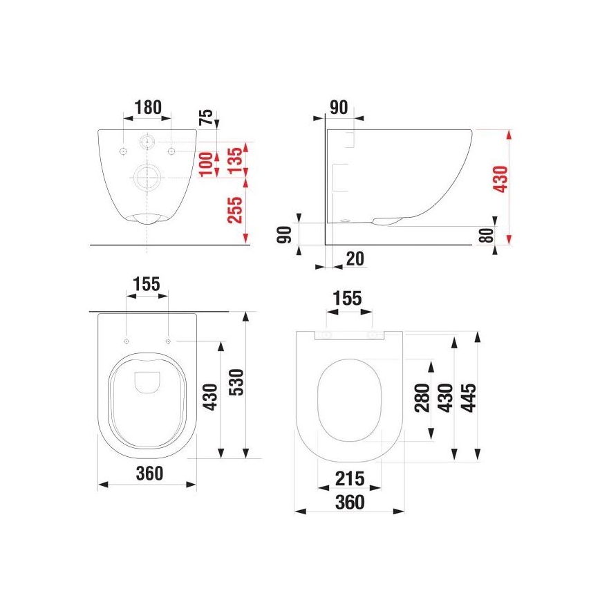 JIKA H8667140000001 - MIO wall-hung toilet, white ceramic + MIO SoftClose toilet seat, white Duroplast