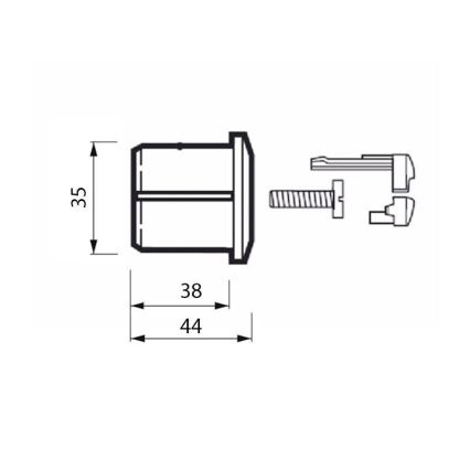 JIKA H8913630000001 - Dual flush button LYRA/DEEP, polished chrome