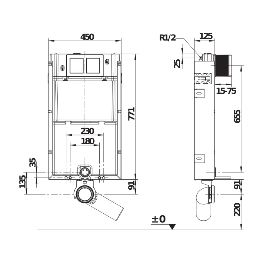 JIKA H8956510000001 - Concealed module for wall-hung toilet