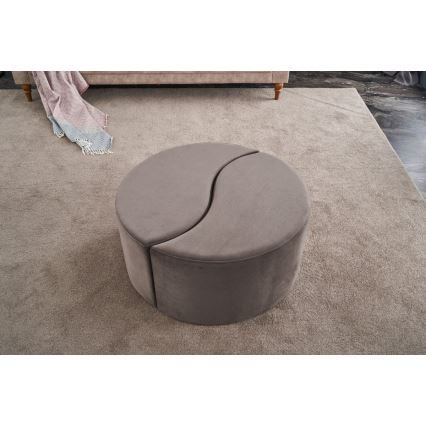 JING Ottoman, Ø 80 cm, Brown
