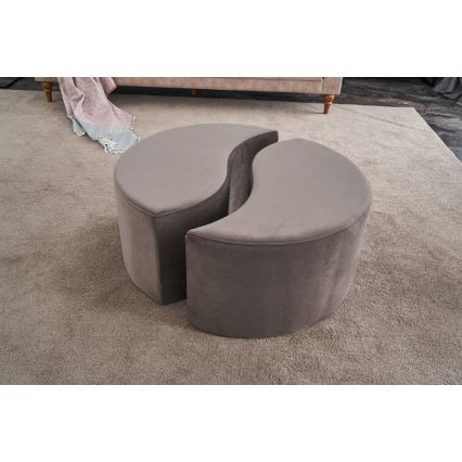 JING Ottoman, Ø 80 cm, Brown