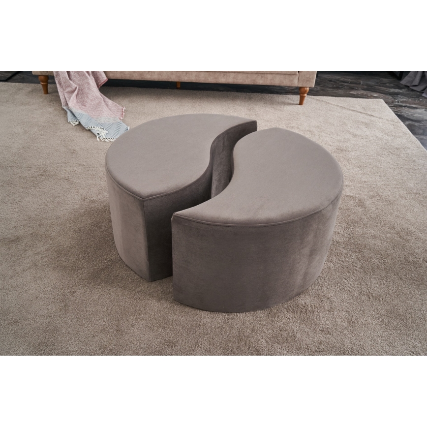 JING Ottoman, Ø 80 cm, Brown