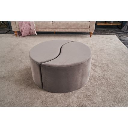 JING Ottoman, Ø 80 cm, Brown