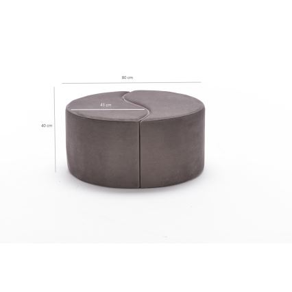 JING Ottoman, Ø 80 cm, Brown