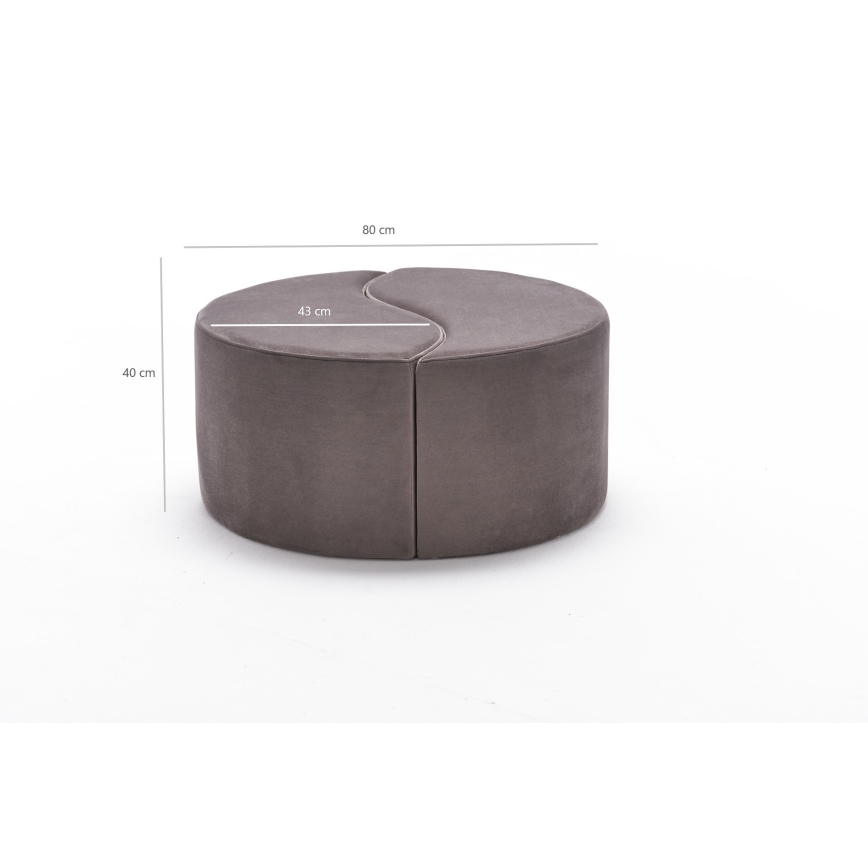 JING Ottoman, Ø 80 cm, Brown