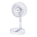 JOHNSON - GIRAFFA Rechargeable Desk Fan 5W/3.7V 1200 mAh Ø20 cm White